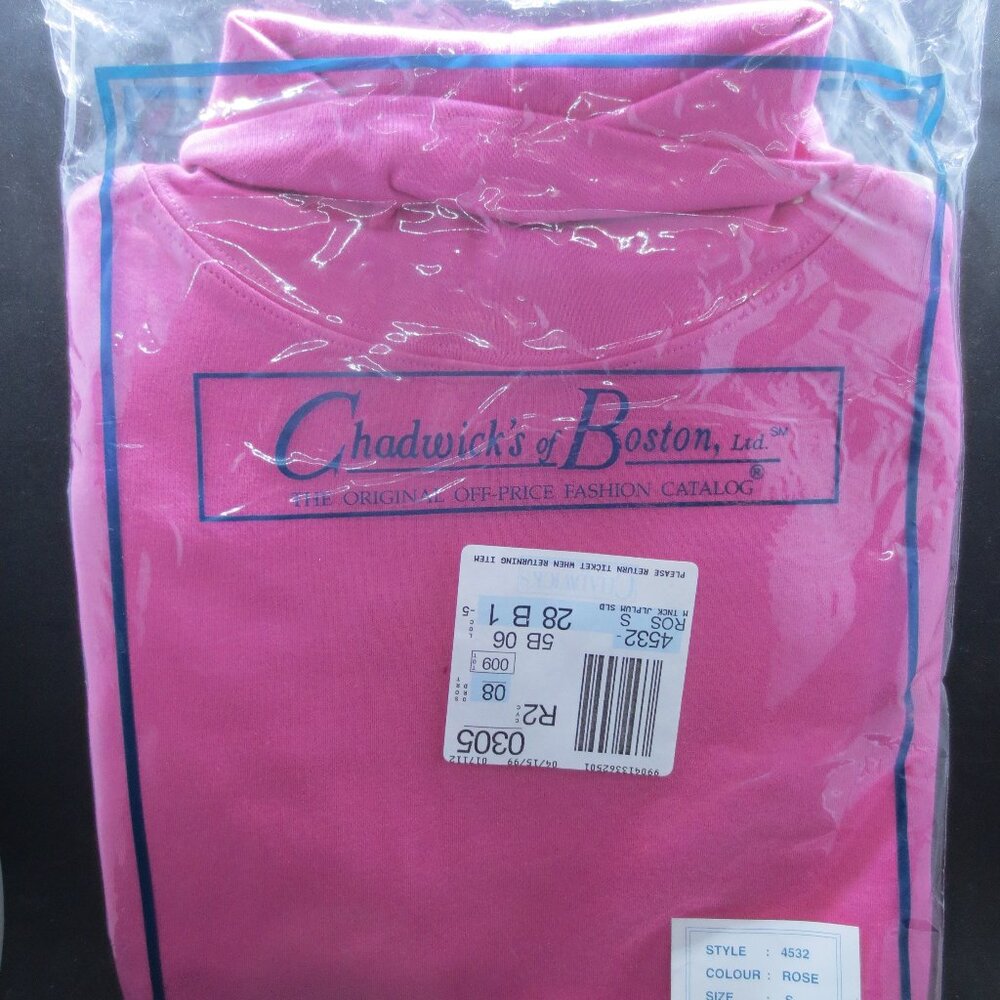 Chadwick's of Boston JL Plum Women's L/S Turtleneck Rose Sz: Small -Vtg 1999 New